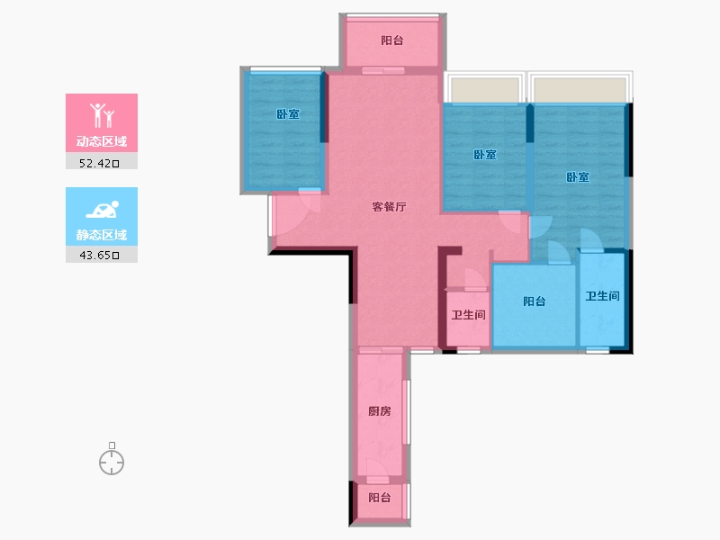 广东省-深圳市-大族云峰二期-85.00-户型库-动静分区