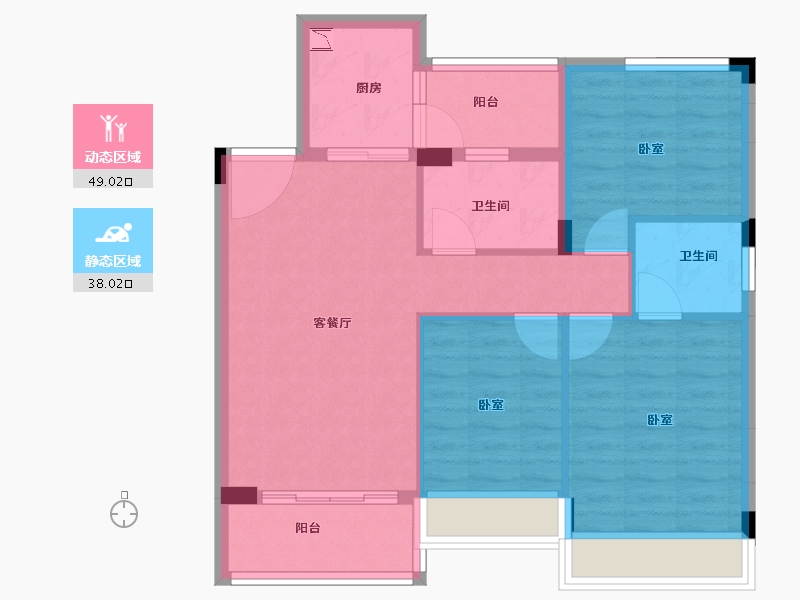 广东省-广州市-荣升珑樾-78.00-户型库-动静分区