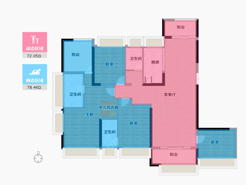 广东省-佛山市-美的绿城凤起兰庭-135.32-户型库-动静分区