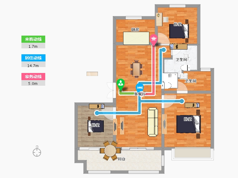 江苏省-宿迁市-富园雍锦府-101.00-户型库-动静线