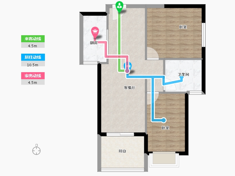 广东省-汕头市-龙凯皇城君汇-69.90-户型库-动静线