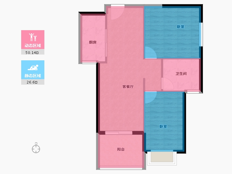 广东省-汕头市-龙凯皇城君汇-69.90-户型库-动静分区