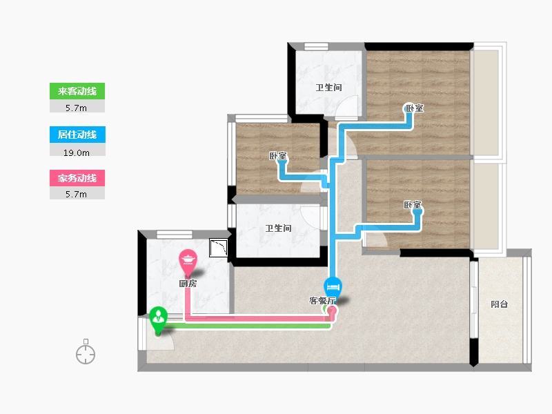 广东省-广州市-保利阅云台-70.00-户型库-动静线