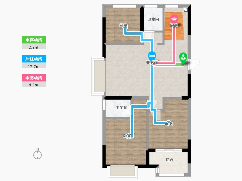 浙江省-嘉兴市-鸿翔·东辰名邸-71.00-户型库-动静线