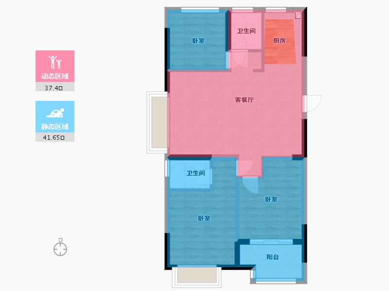 浙江省-嘉兴市-鸿翔·东辰名邸-71.00-户型库-动静分区