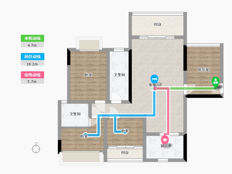 湖南省-衡阳市-凯旋·湖景水岸-86.89-户型库-动静线