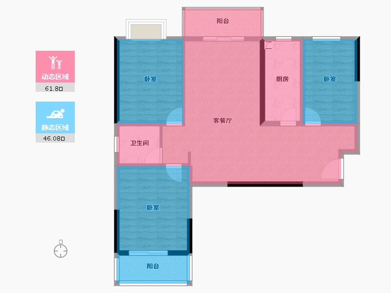 湖北省-孝感市-清华园清华广场-96.84-户型库-动静分区