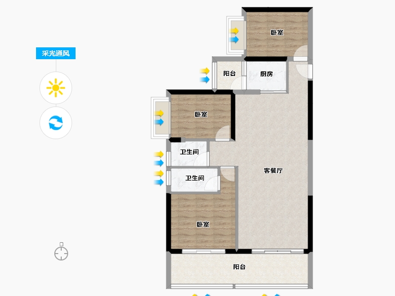 广东省-汕头市-铭荟花园-91.03-户型库-采光通风