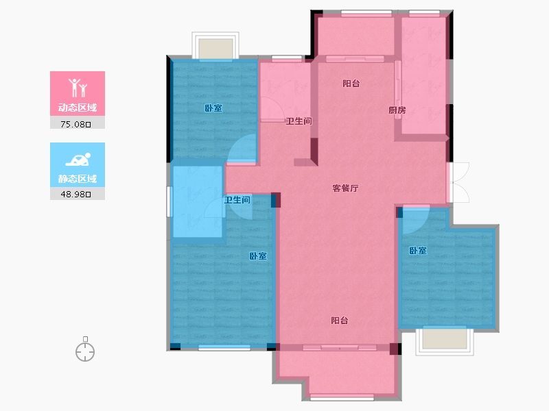 河南省-商丘市-顺鑫·满庭芳-111.43-户型库-动静分区