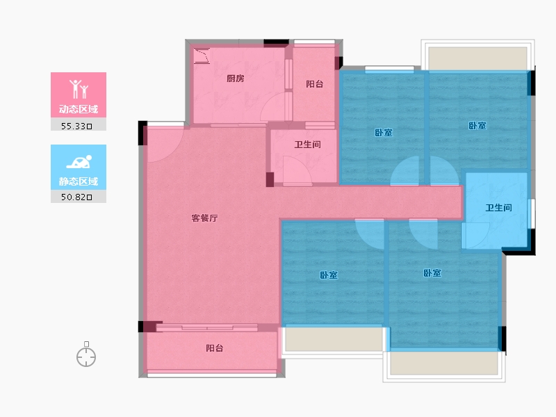 广东省-广州市-荣升珑樾-96.00-户型库-动静分区