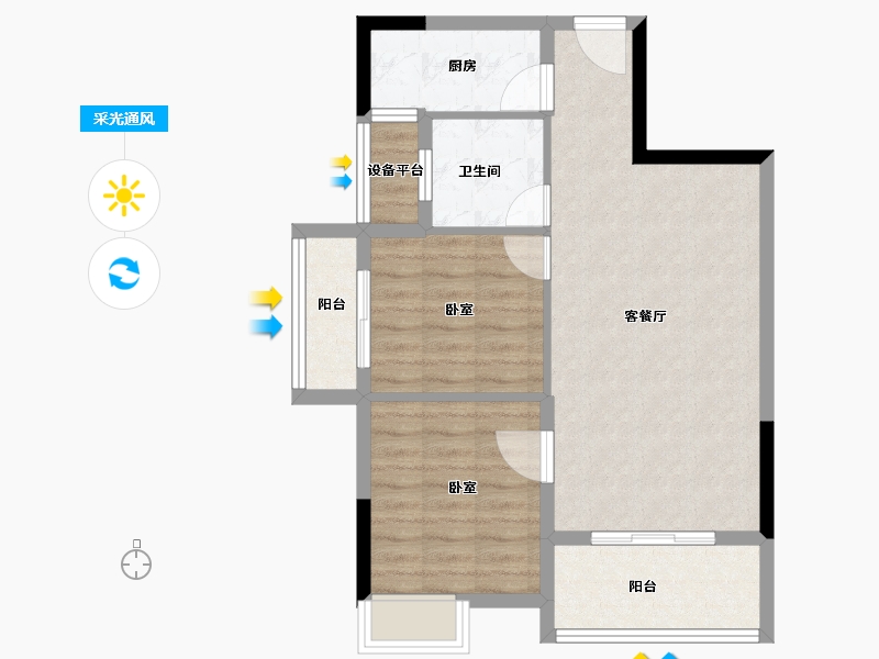 湖北省-孝感市-云湖尚景-69.00-户型库-采光通风