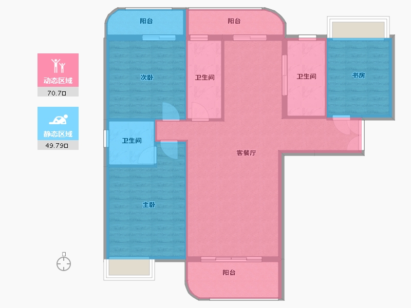 福建省-莆田市-新光·皇庭水岸-110.43-户型库-动静分区