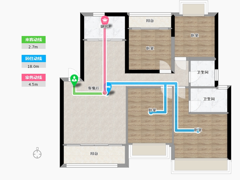 湖南省-衡阳市-凯旋·湖景水岸-93.59-户型库-动静线