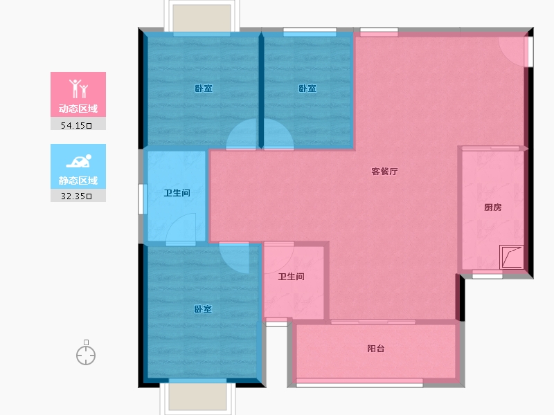 广东省-东莞市-樟城华轩-78.53-户型库-动静分区