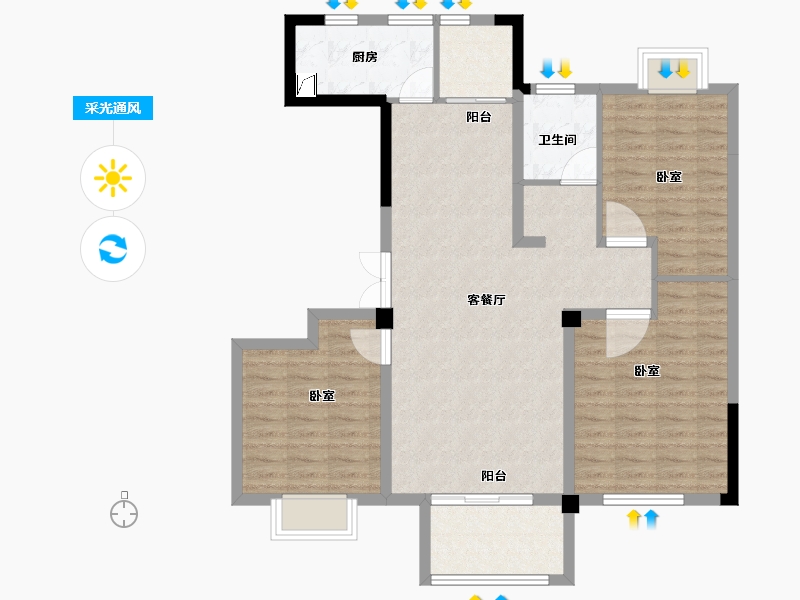 河南省-商丘市-顺鑫·满庭芳-99.26-户型库-采光通风