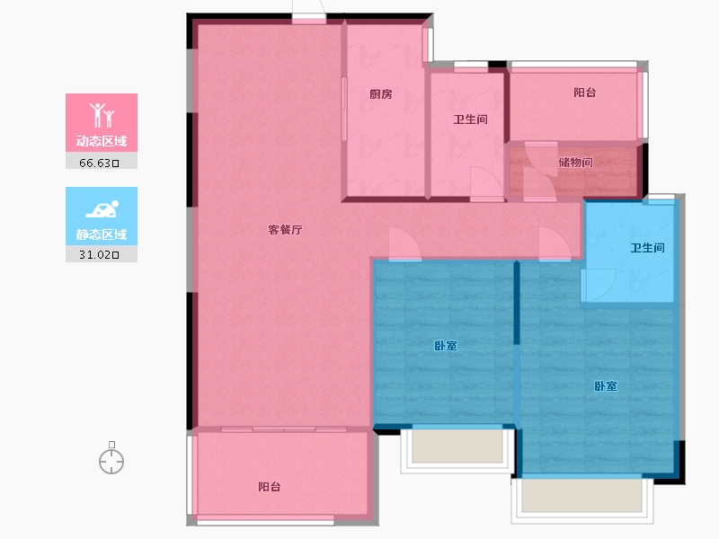 湖南省-衡阳市-佳兆业悦峰-89.00-户型库-动静分区