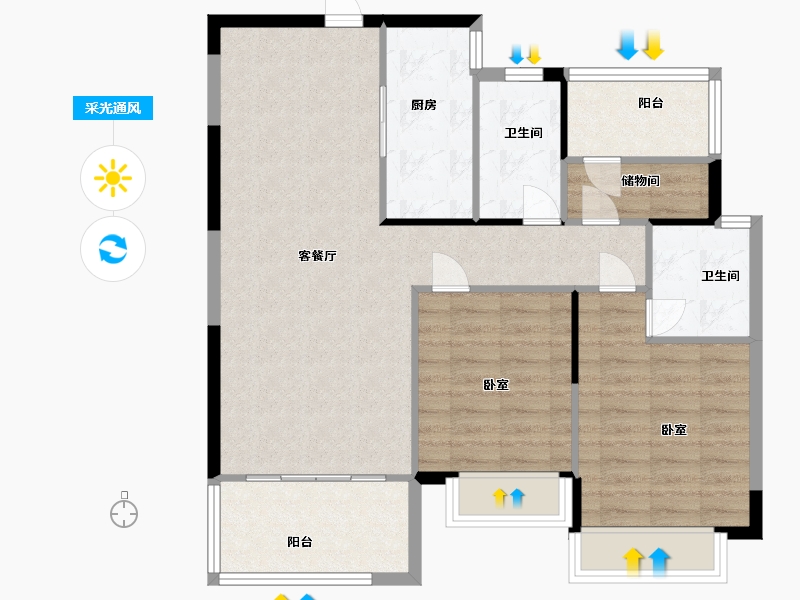 湖南省-衡阳市-佳兆业悦峰-89.00-户型库-采光通风