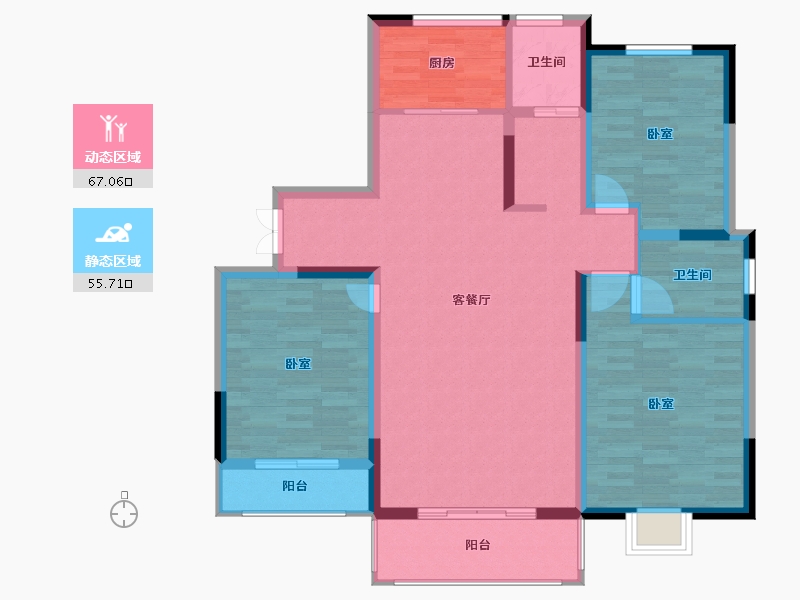 河南省-开封市-长基雁月湾-111.03-户型库-动静分区