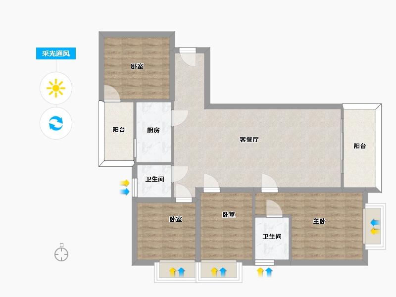 贵州省-安顺市-安顺百里城-93.47-户型库-采光通风