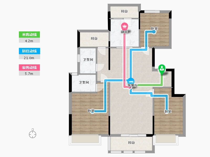 湖南省-衡阳市-山水文苑-107.76-户型库-动静线