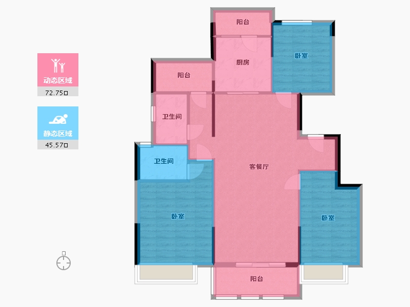 湖南省-衡阳市-山水文苑-107.76-户型库-动静分区