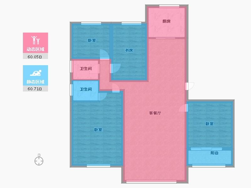 宁夏回族自治区-银川市-军安家园-108.26-户型库-动静分区