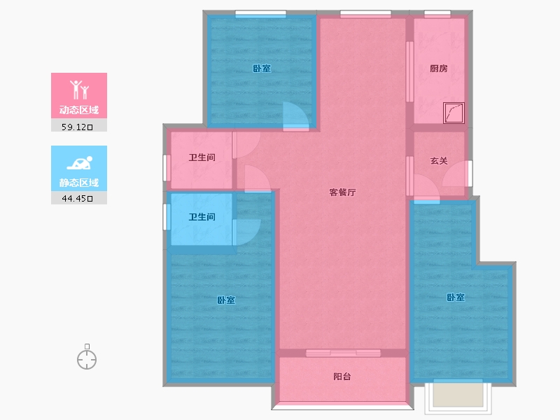 河北省-石家庄市-大尚华庭-91.68-户型库-动静分区