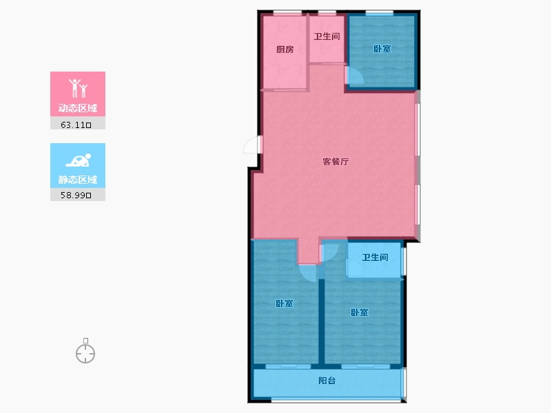 山东省-淄博市-福园-111.16-户型库-动静分区