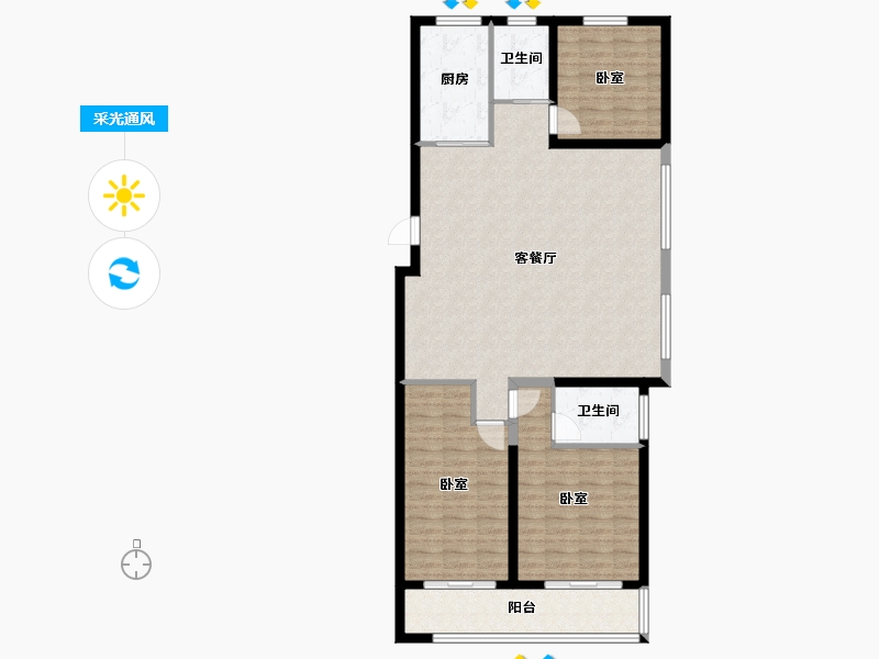 山东省-淄博市-福园-111.16-户型库-采光通风