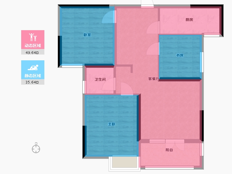 湖北省-武汉市-龙城汇萃园-75.98-户型库-动静分区