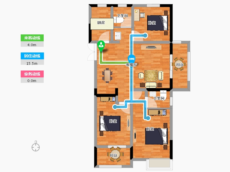 江苏省-宿迁市-富园名都-94.81-户型库-动静线