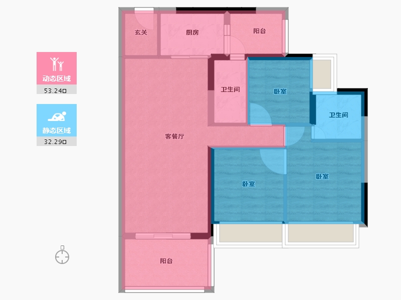 广东省-阳江市-粤沛森林湖-75.70-户型库-动静分区