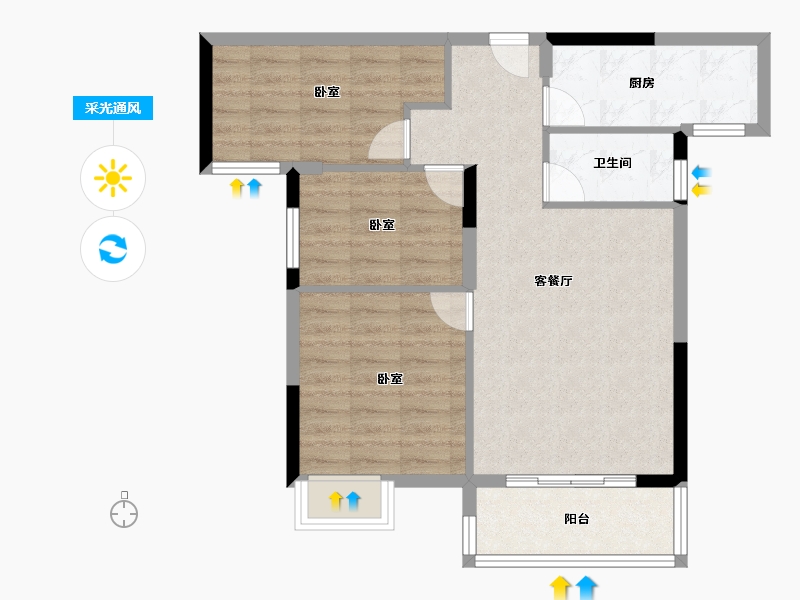 广东省-东莞市-海伦国际-70.00-户型库-采光通风