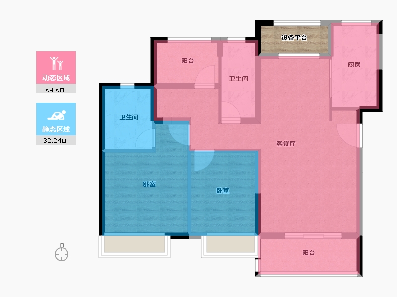 湖南省-衡阳市-中泰天境-90.00-户型库-动静分区