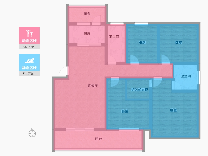 湖南省-衡阳市-华瑞园-94.28-户型库-动静分区