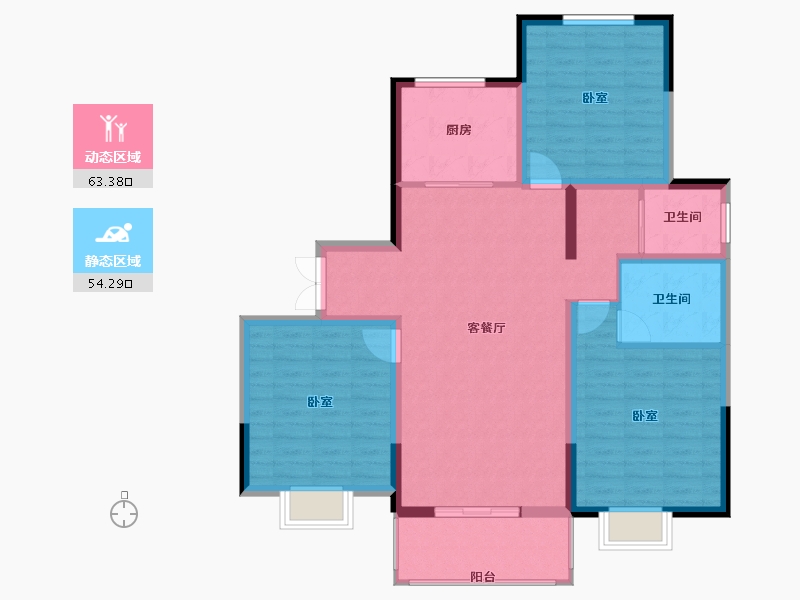 河南省-开封市-长基雁月湾-106.38-户型库-动静分区