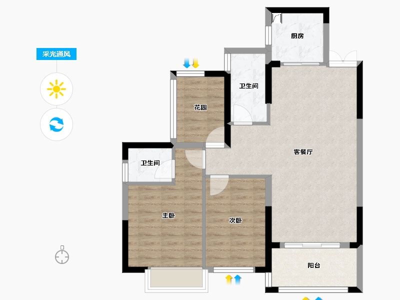 湖南省-湘潭市-银港国际-77.49-户型库-采光通风