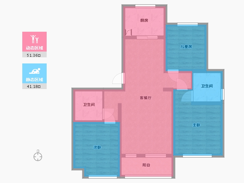 山东省-青岛市-融创澜山壹號-81.05-户型库-动静分区