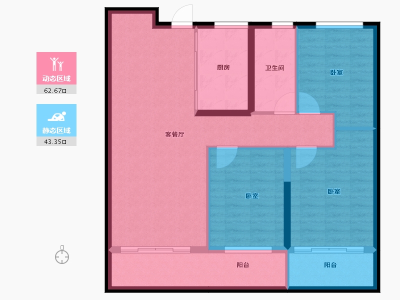 山东省-淄博市-福园-95.99-户型库-动静分区