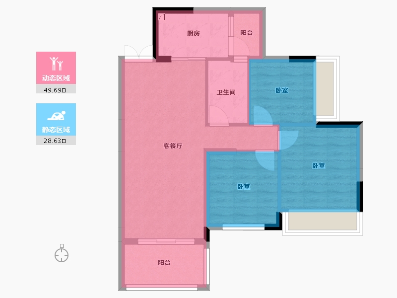 湖南省-衡阳市-阳光美城-70.13-户型库-动静分区