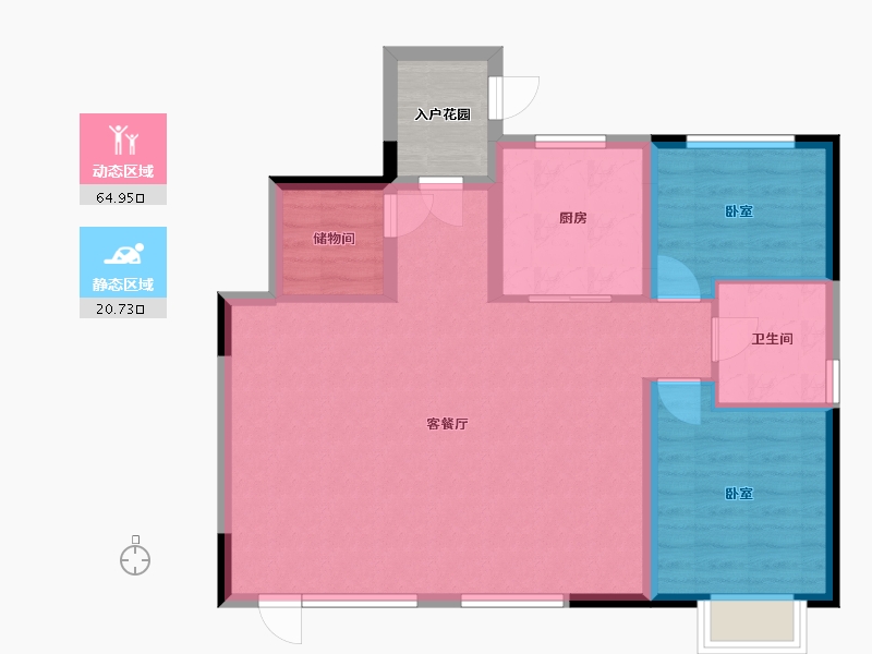 内蒙古自治区-包头市-富力山-81.76-户型库-动静分区