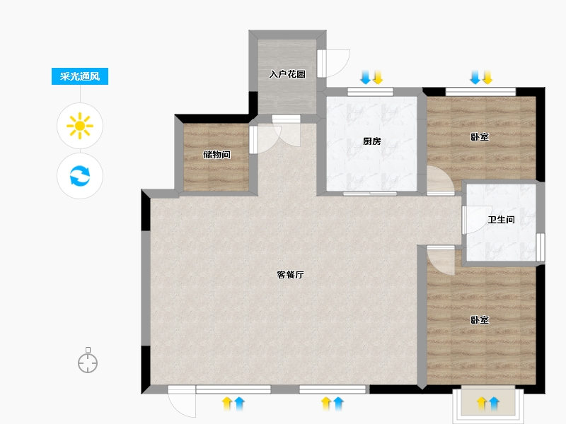 内蒙古自治区-包头市-富力山-81.76-户型库-采光通风