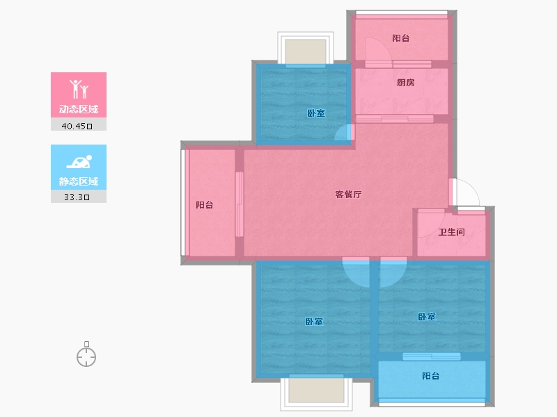 湖南省-衡阳市-华瑞园-64.62-户型库-动静分区