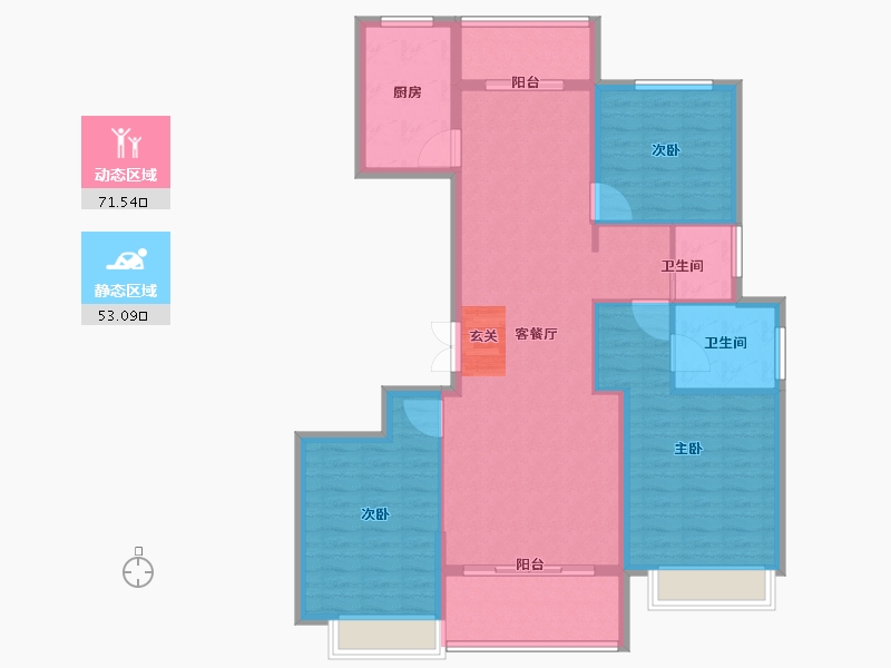 山东省-泰安市-城开林溪郡-113.00-户型库-动静分区