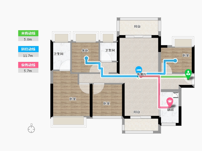 广东省-广州市-时代龙湖云来之城-97.00-户型库-动静线