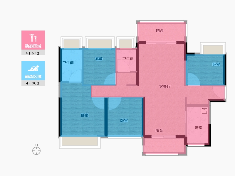 广东省-广州市-时代龙湖云来之城-97.00-户型库-动静分区