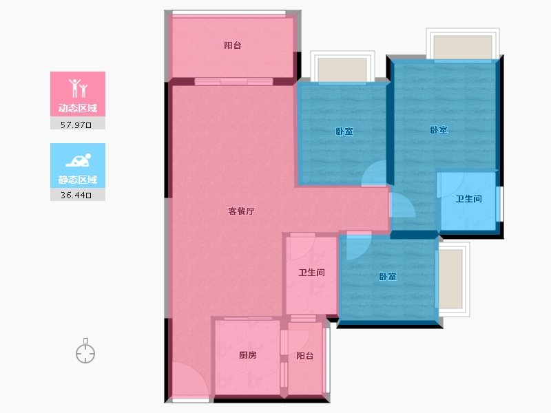 广东省-汕头市-铭荟花园-84.52-户型库-动静分区