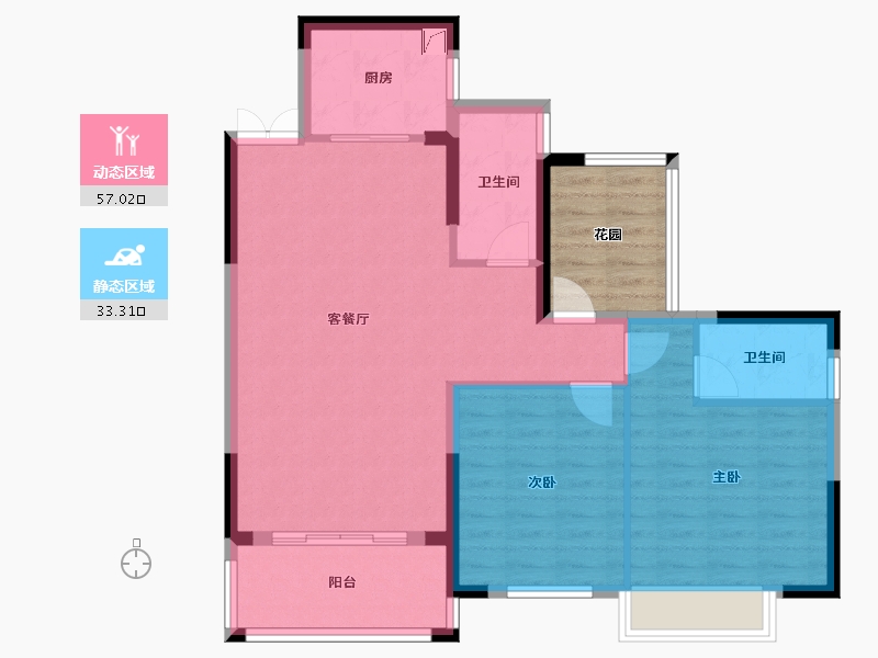 湖南省-湘潭市-银港国际-87.89-户型库-动静分区