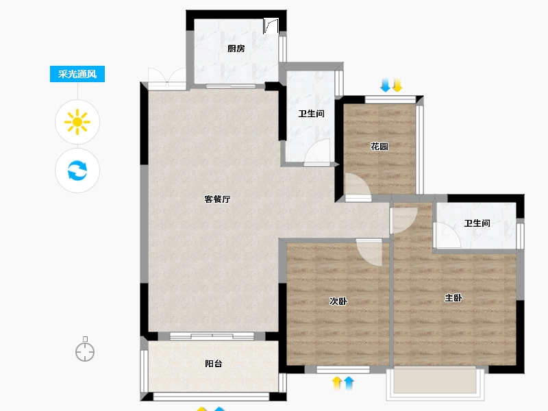 湖南省-湘潭市-银港国际-87.89-户型库-采光通风