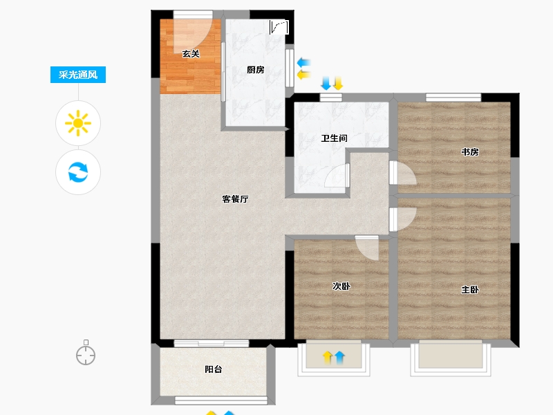 山东省-泰安市-华润置地万象府-82.00-户型库-采光通风